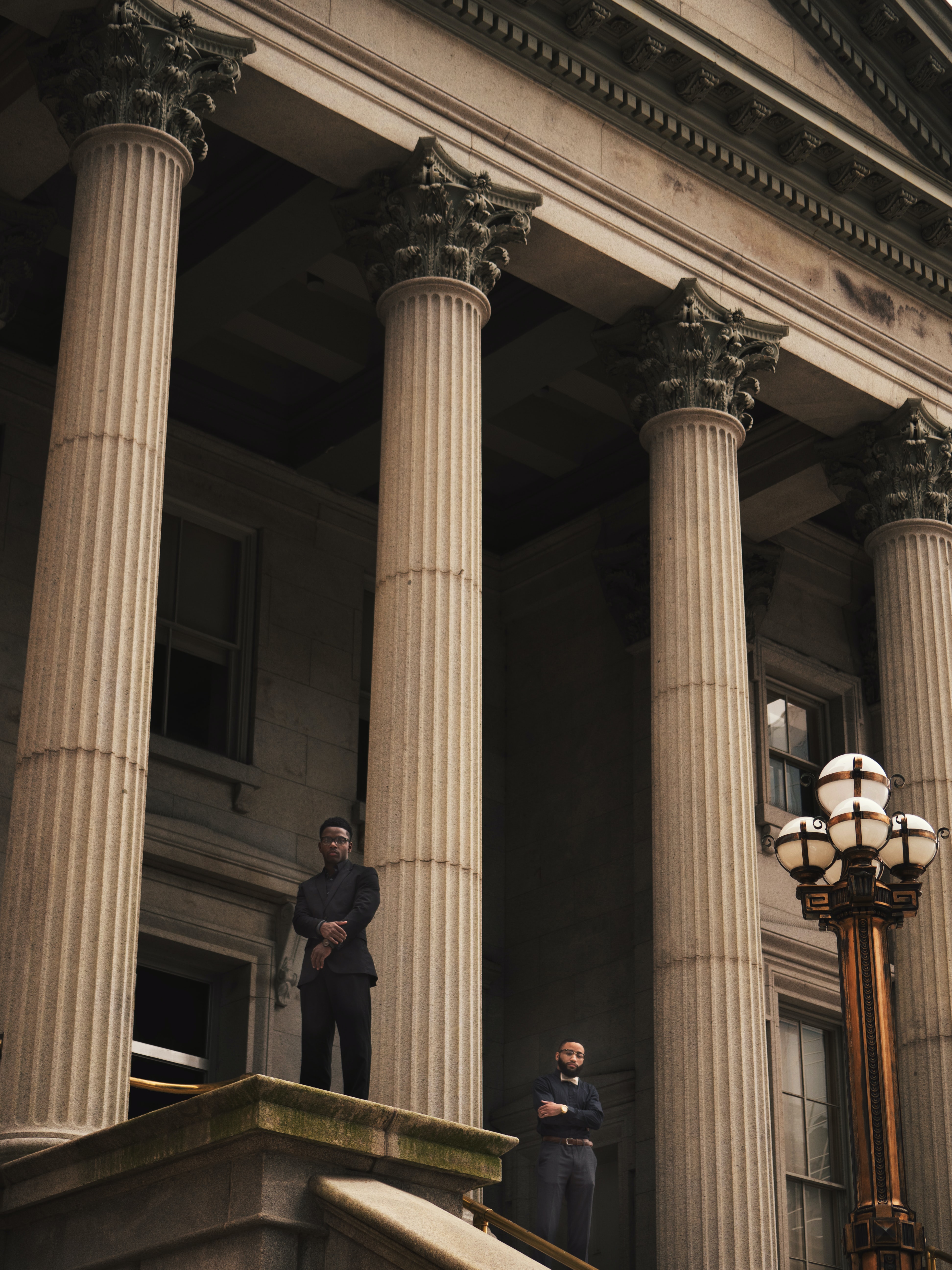 Men in black at capital building