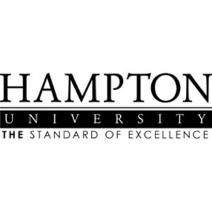 Logo of Hampton University in black and white