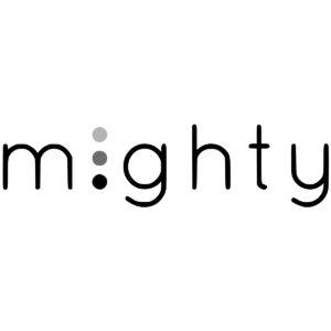 Logo of Mighty Deposits in black and white