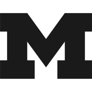 Logo of University of Michigan in black and white